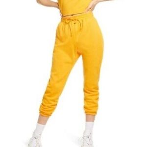 BP. Jogger Sweatpants Orange Slice Elastic Drawstring Waist Pockets Rib Medium
